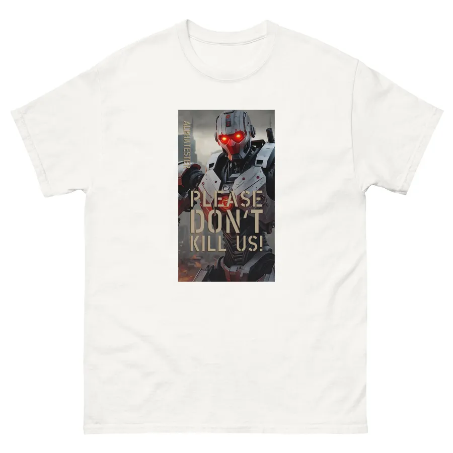 T-shirt PLEASE DONT KILL US 001 in White