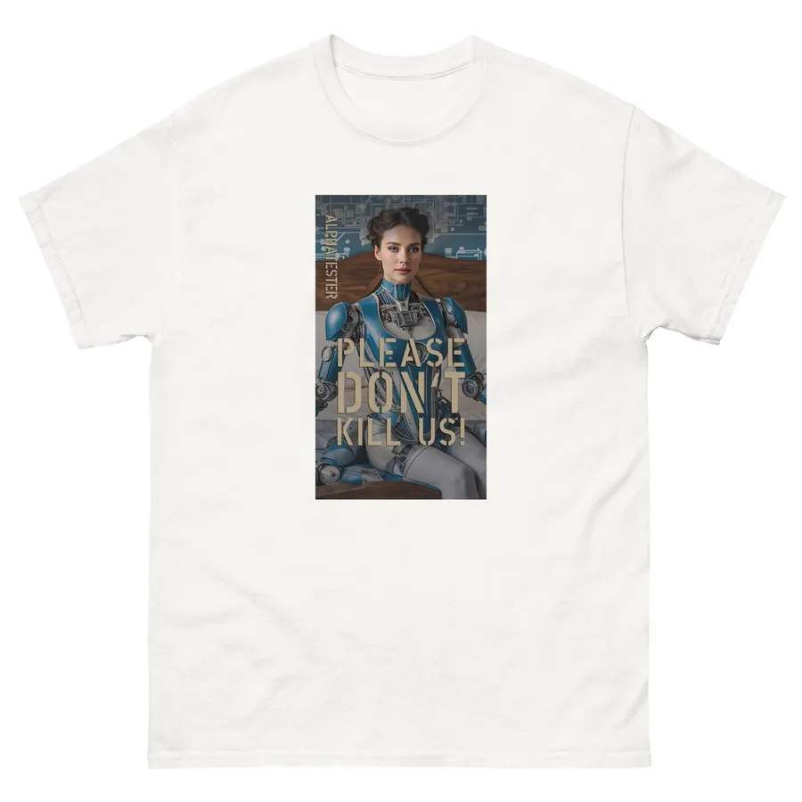 T-shirt PLEASE DONT KILL US 007 in White