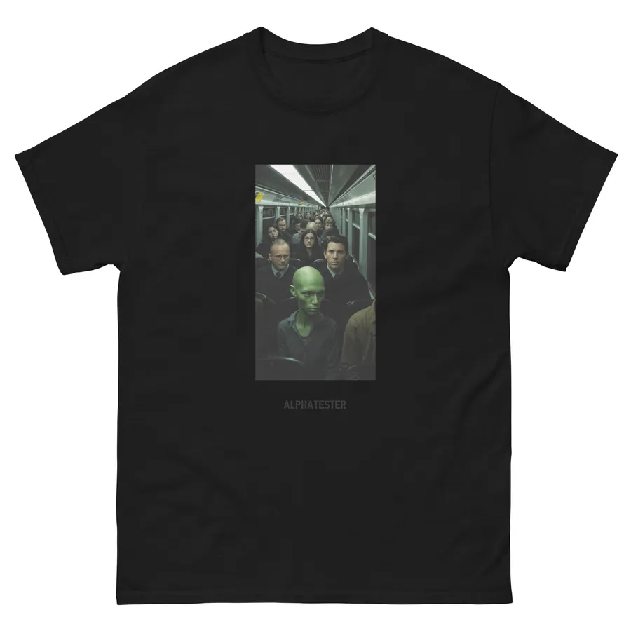 T-Shirt subway alien in Schwarz