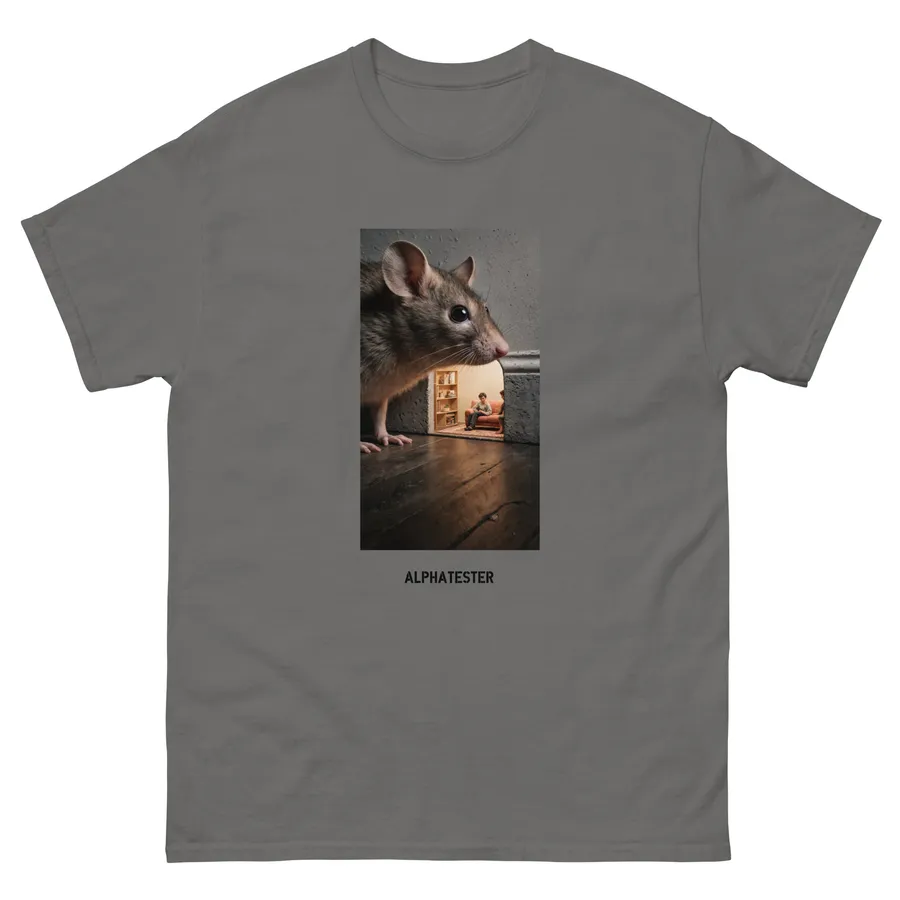 T-shirt mouse house in Charcoal