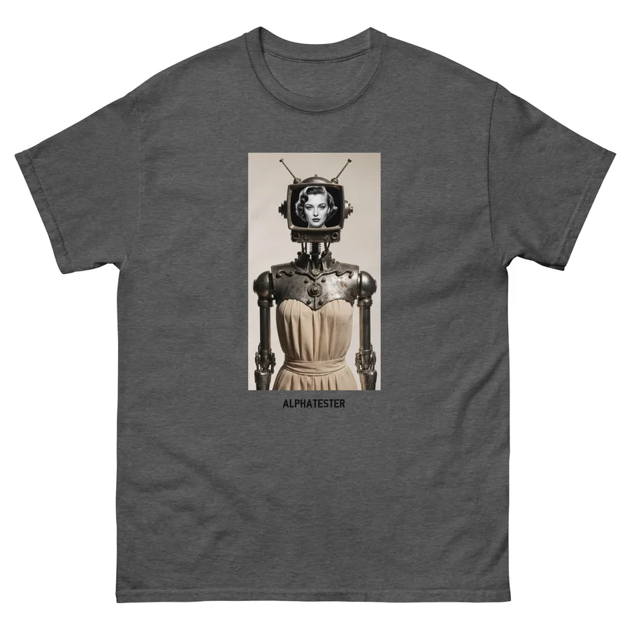 T-shirt 50s robot in Dark Heather