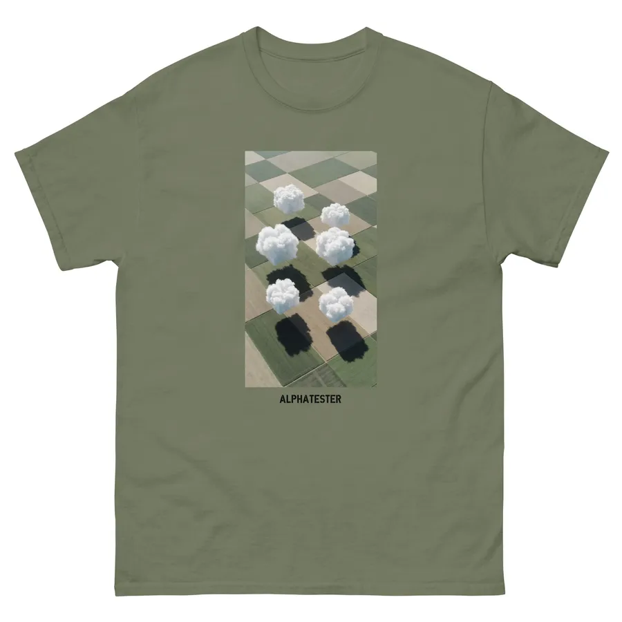 T-shirt cloud cubes in Military Green