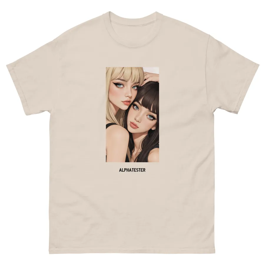 T-Shirt manga sisters in Natur