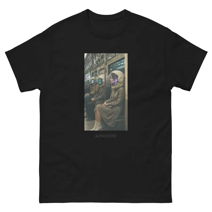T-Shirt subway girl in Schwarz