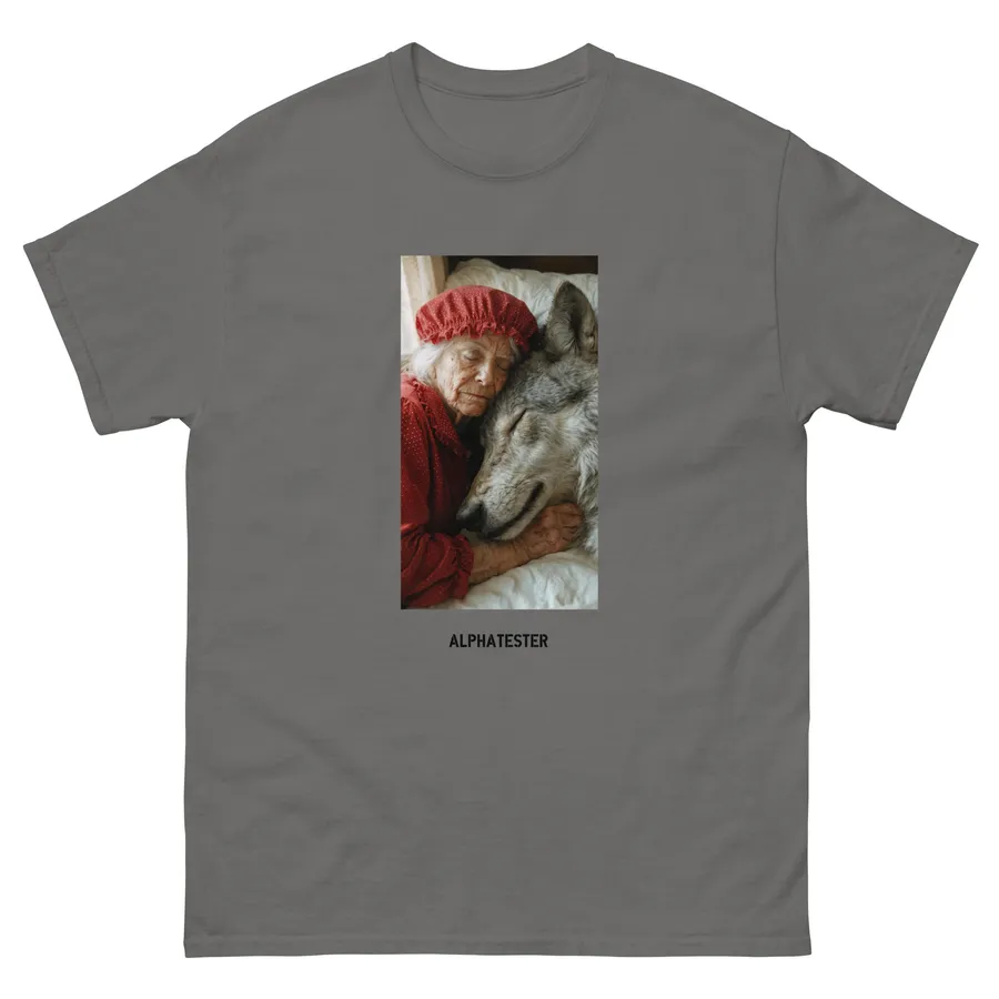 T-Shirt red riding hood in Holzkohle