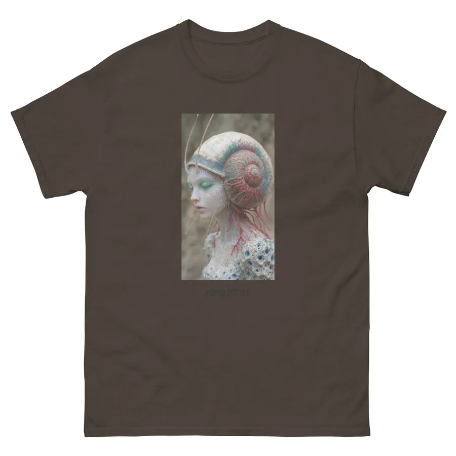 T-shirt snail woman in Dark Chocolate