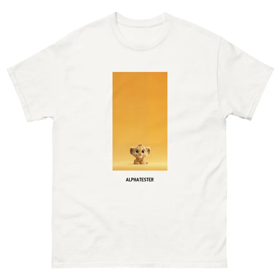 T-shirt lion in White