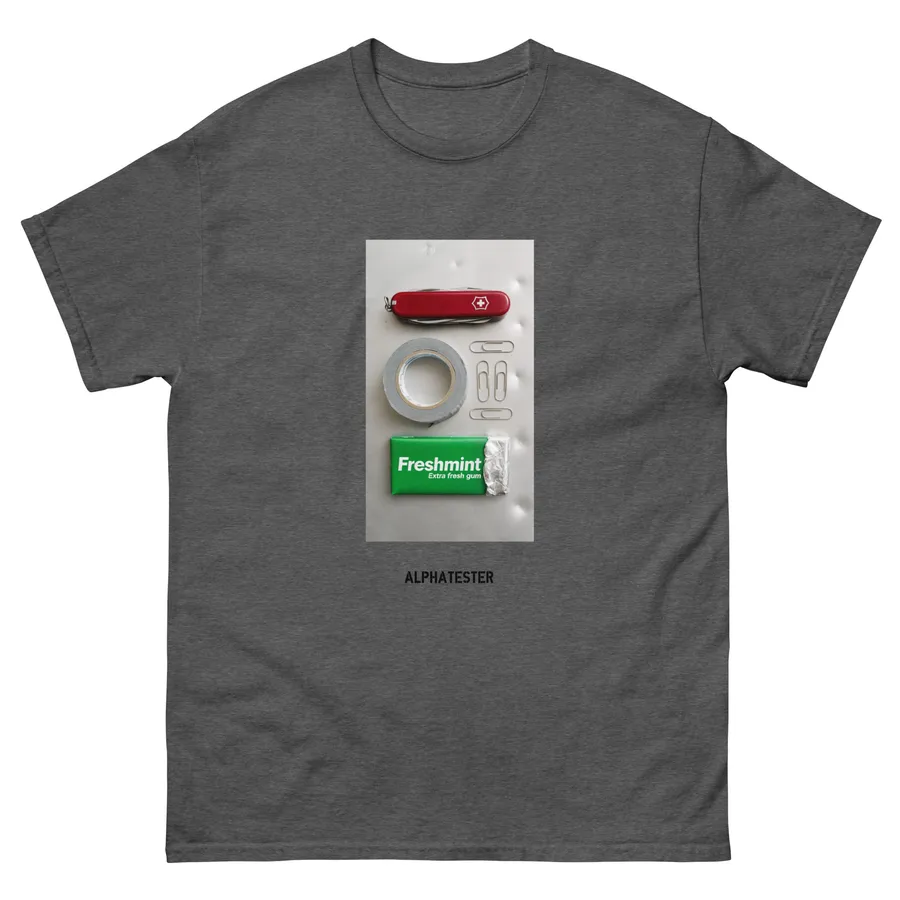 T-shirt 80s action in Dark Heather
