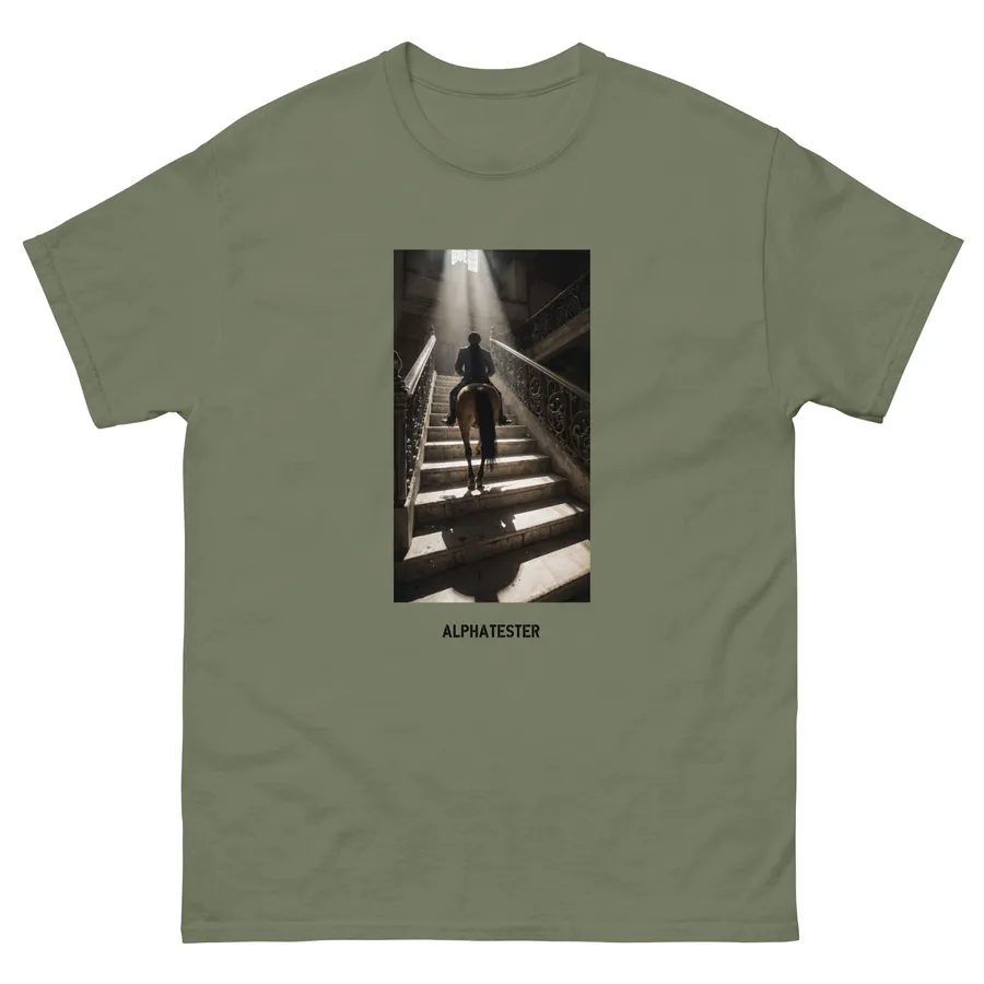 T-shirt staircase horse in Military Green