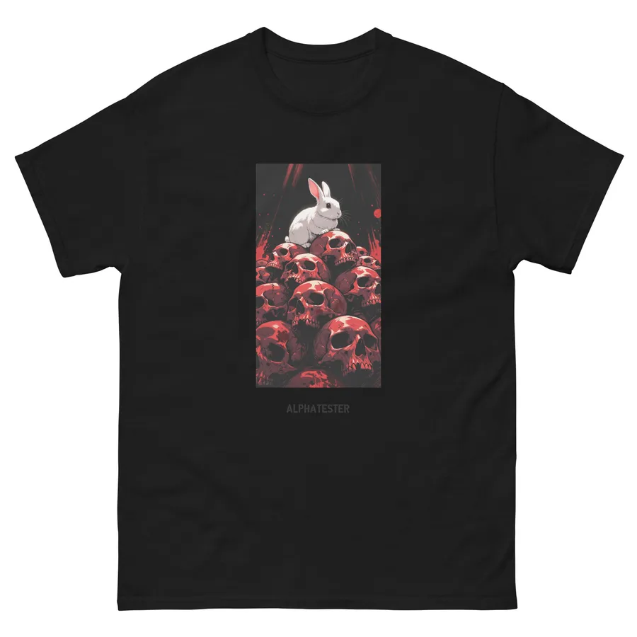 T-Shirt rabbit skulls in Schwarz