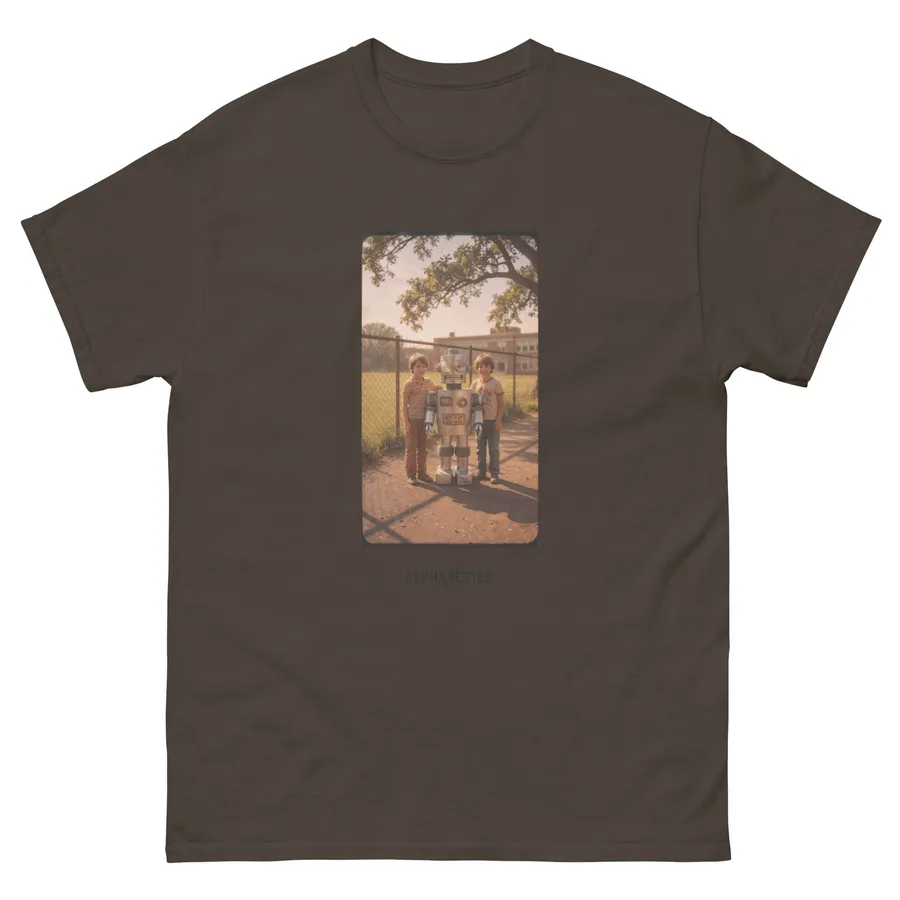 T-shirt robot boys in Dark Chocolate