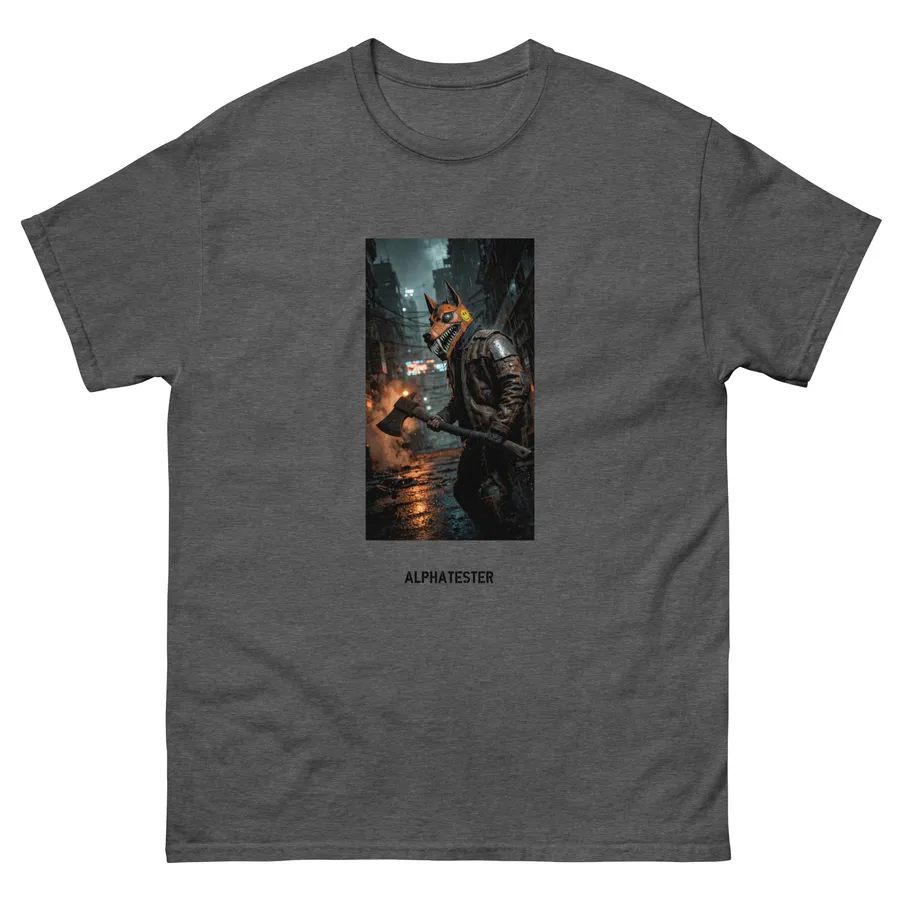 T-shirt riot in Dark Heather