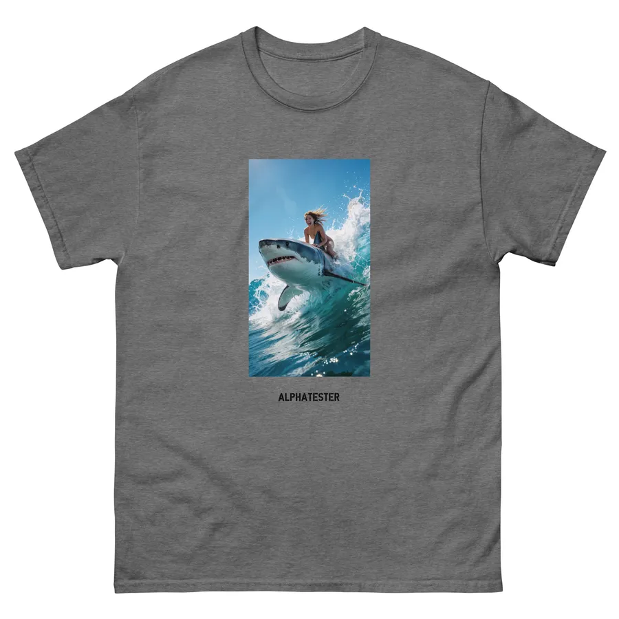 T-shirt shark ride in Graphite Heather