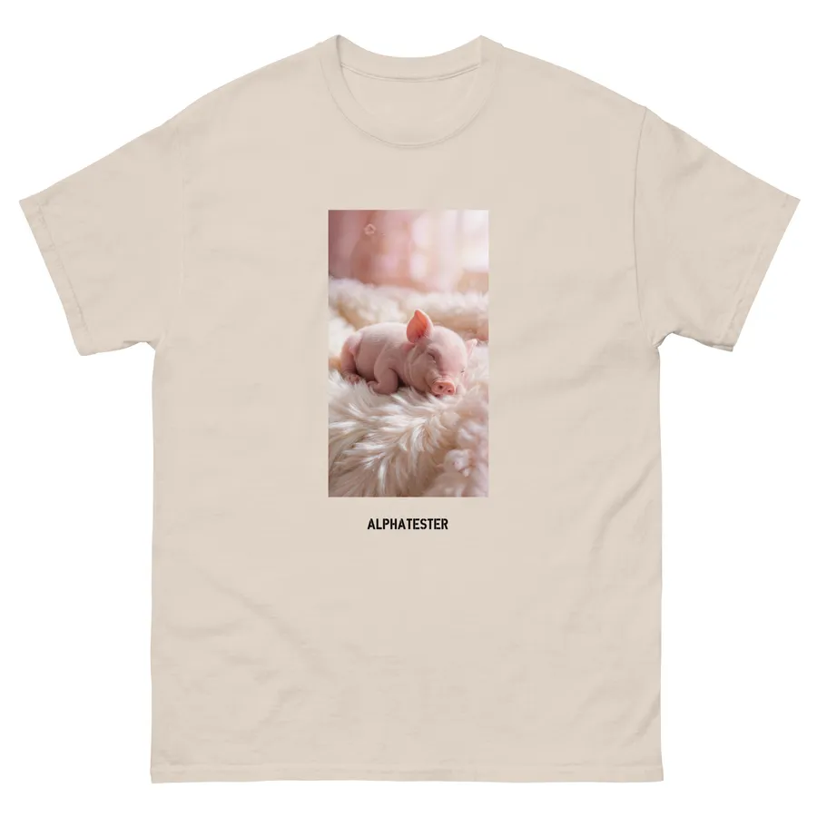 T-shirt happy pig in Natural