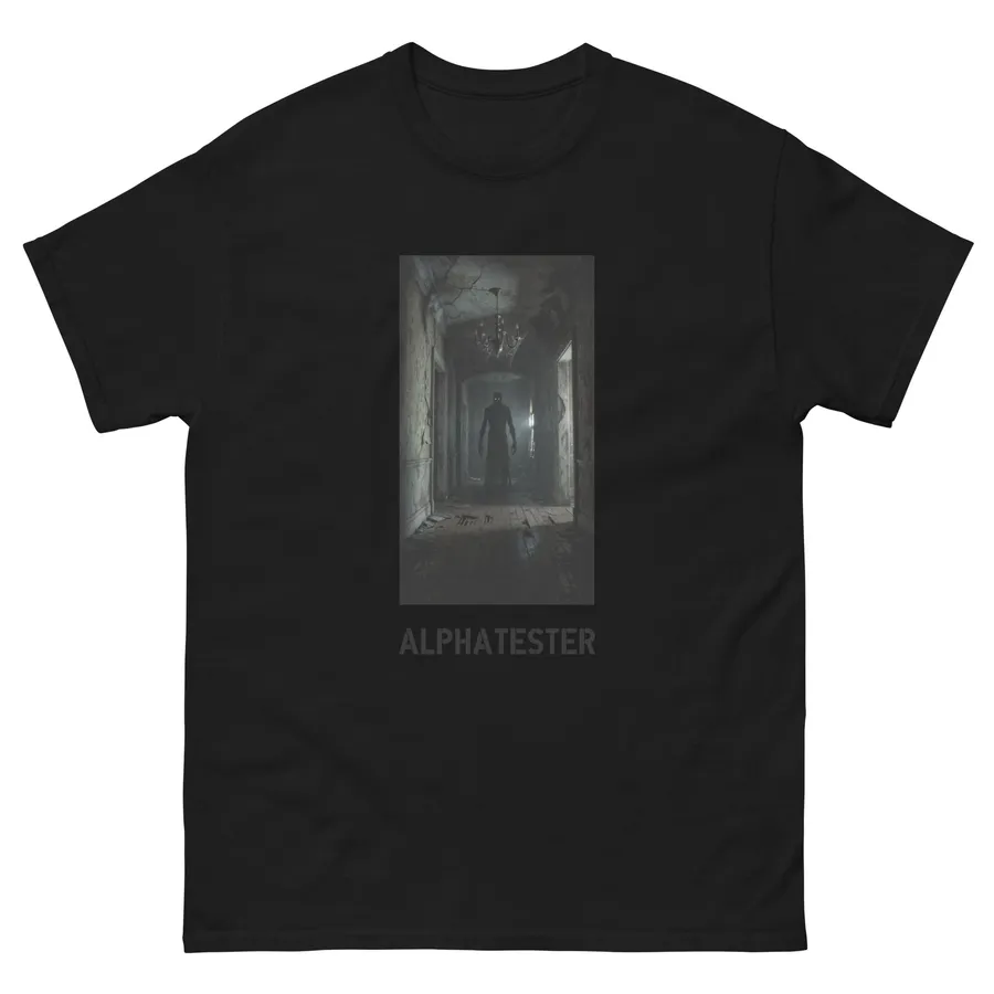 T-Shirt veiled figure in Schwarz