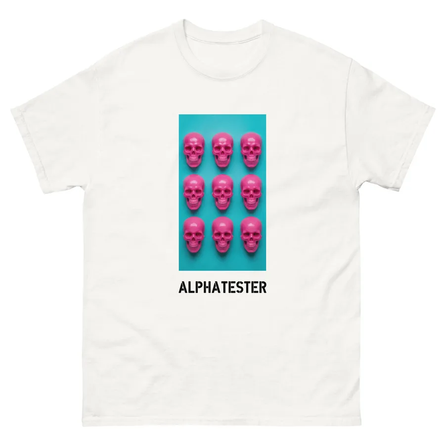 T-shirt skill pattern in White