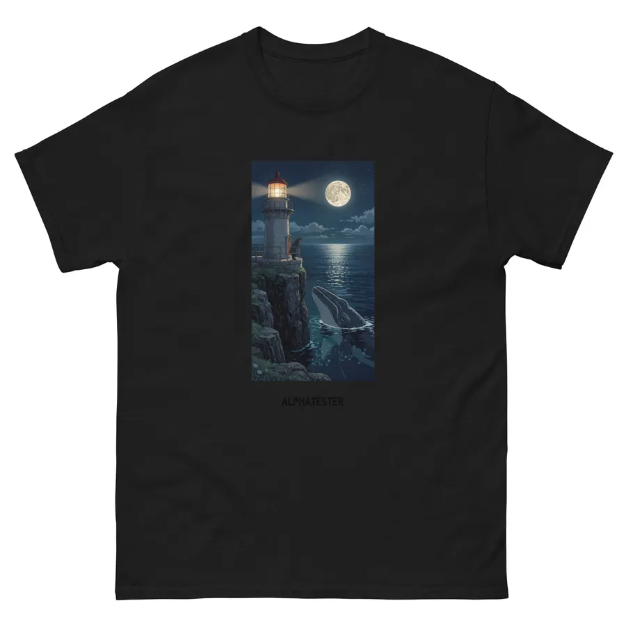 T-Shirt anime leuchtturm in Schwarz
