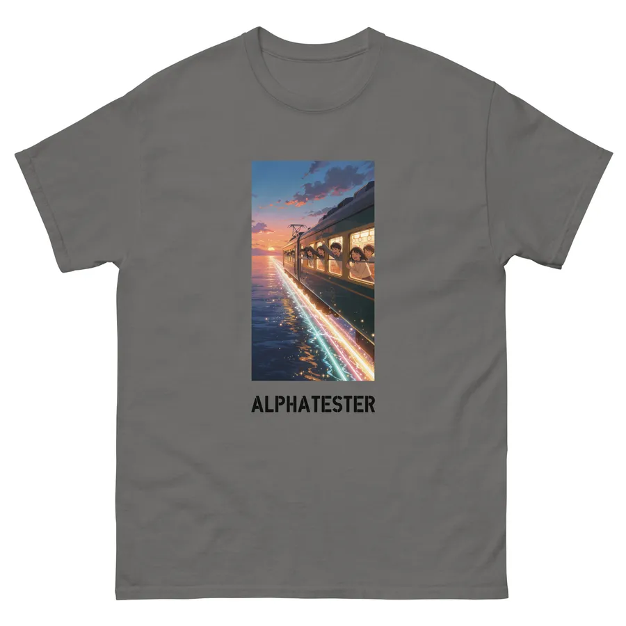 T-shirt anime train in Charcoal