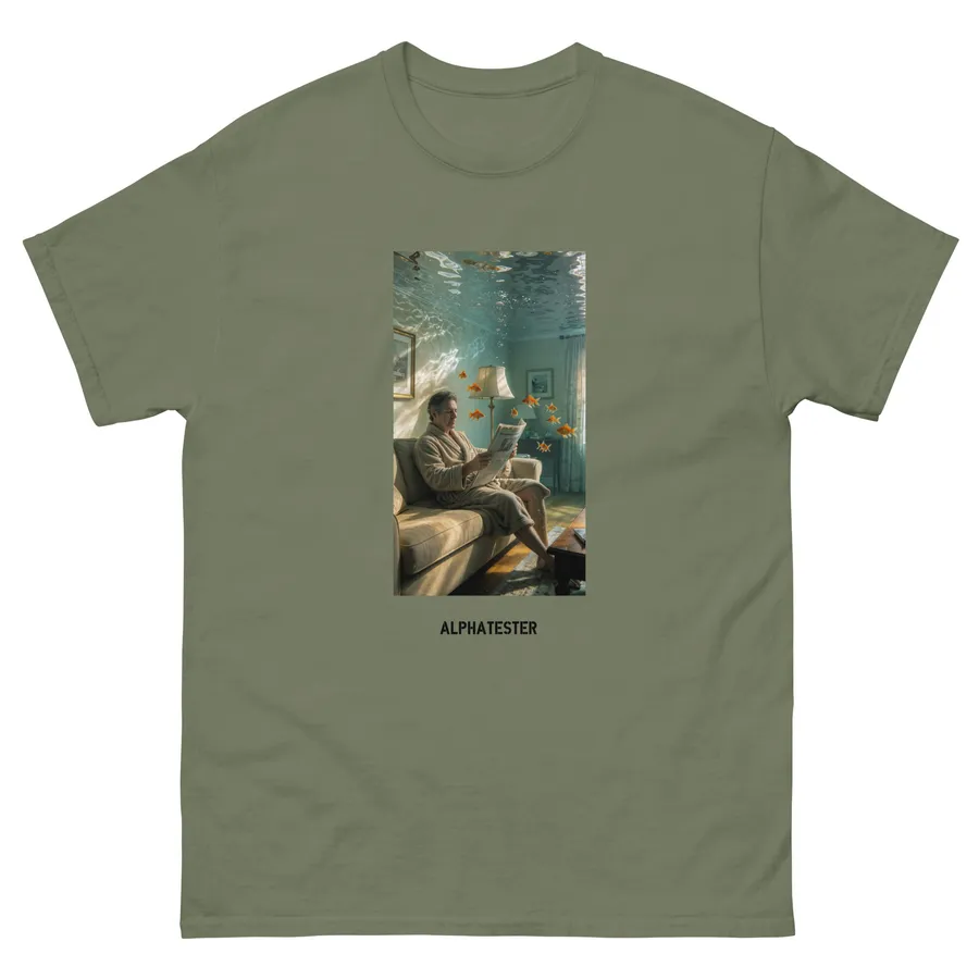 T-Shirt bathrobe submerged in Militärgrün