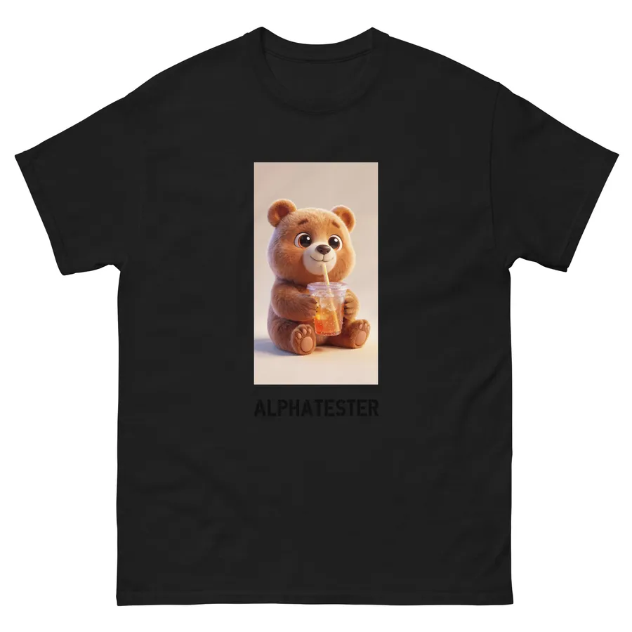 T-shirt cartoon bear in Black