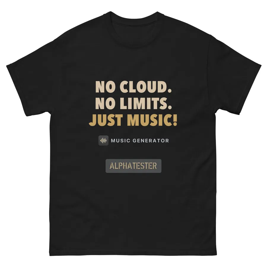 T-shirt just music in Black