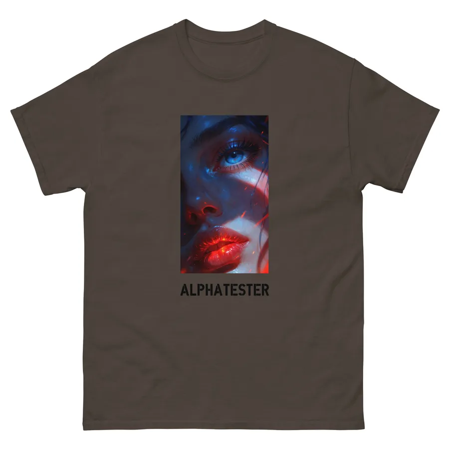 T-Shirt lips in Dunkle Schokolade