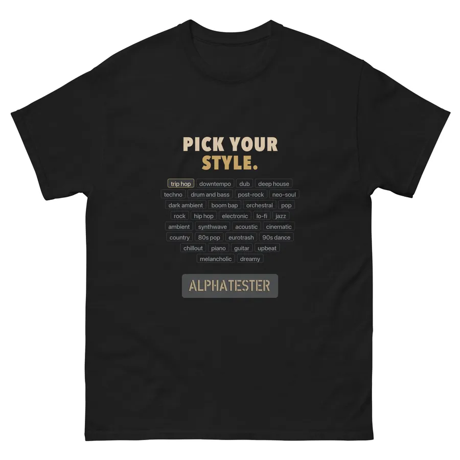 T-shirt pick your style in Black