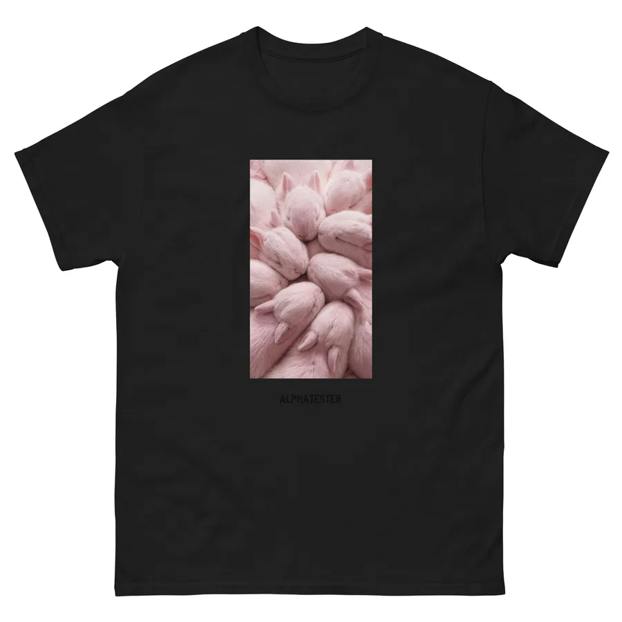 T-Shirt pink bunny nest in Schwarz