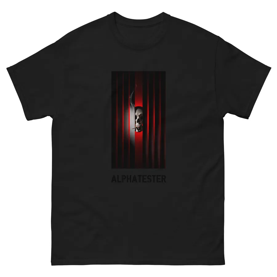 T-Shirt skull peeking in Schwarz
