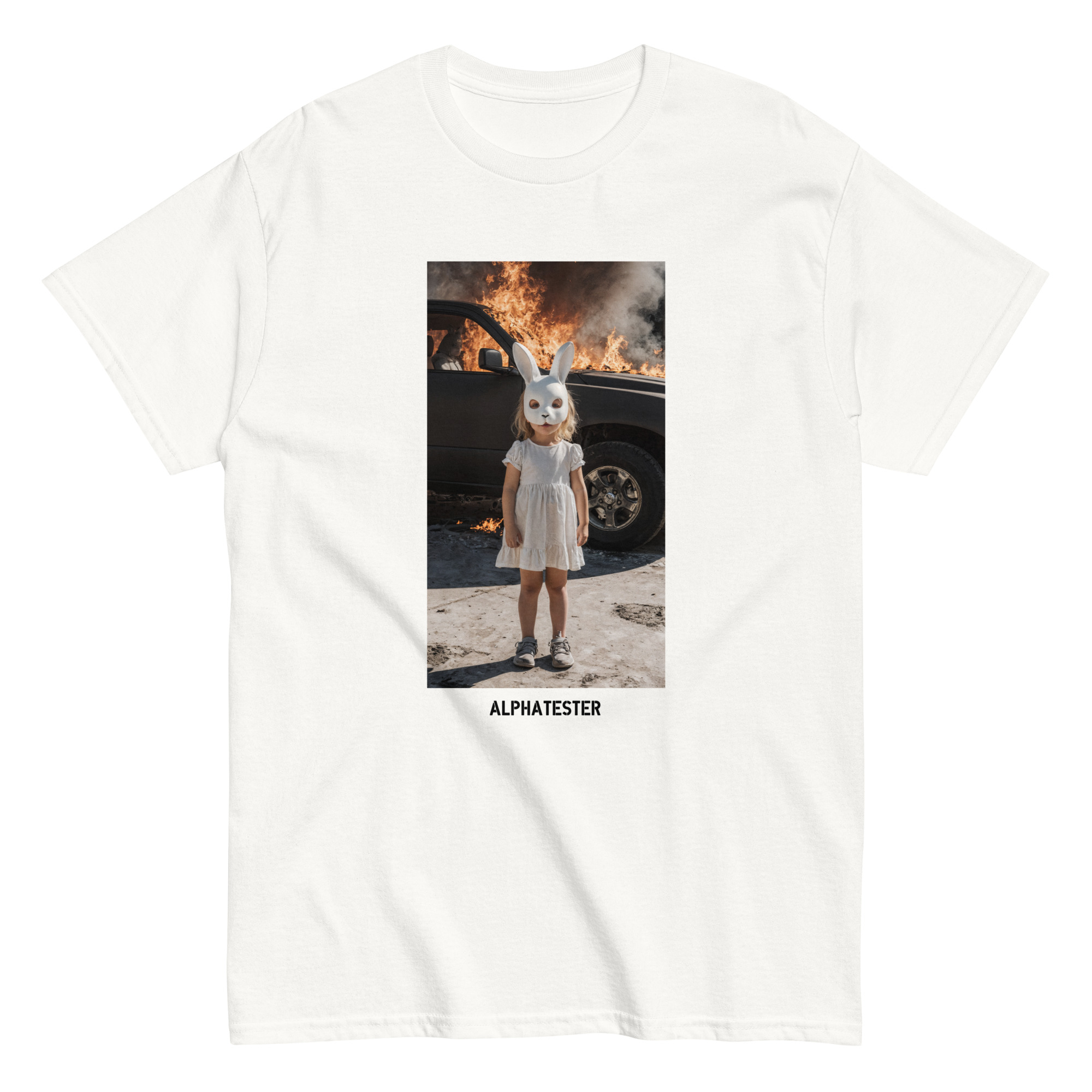 ALPHATESTER rabbit fire girl T-Shirt