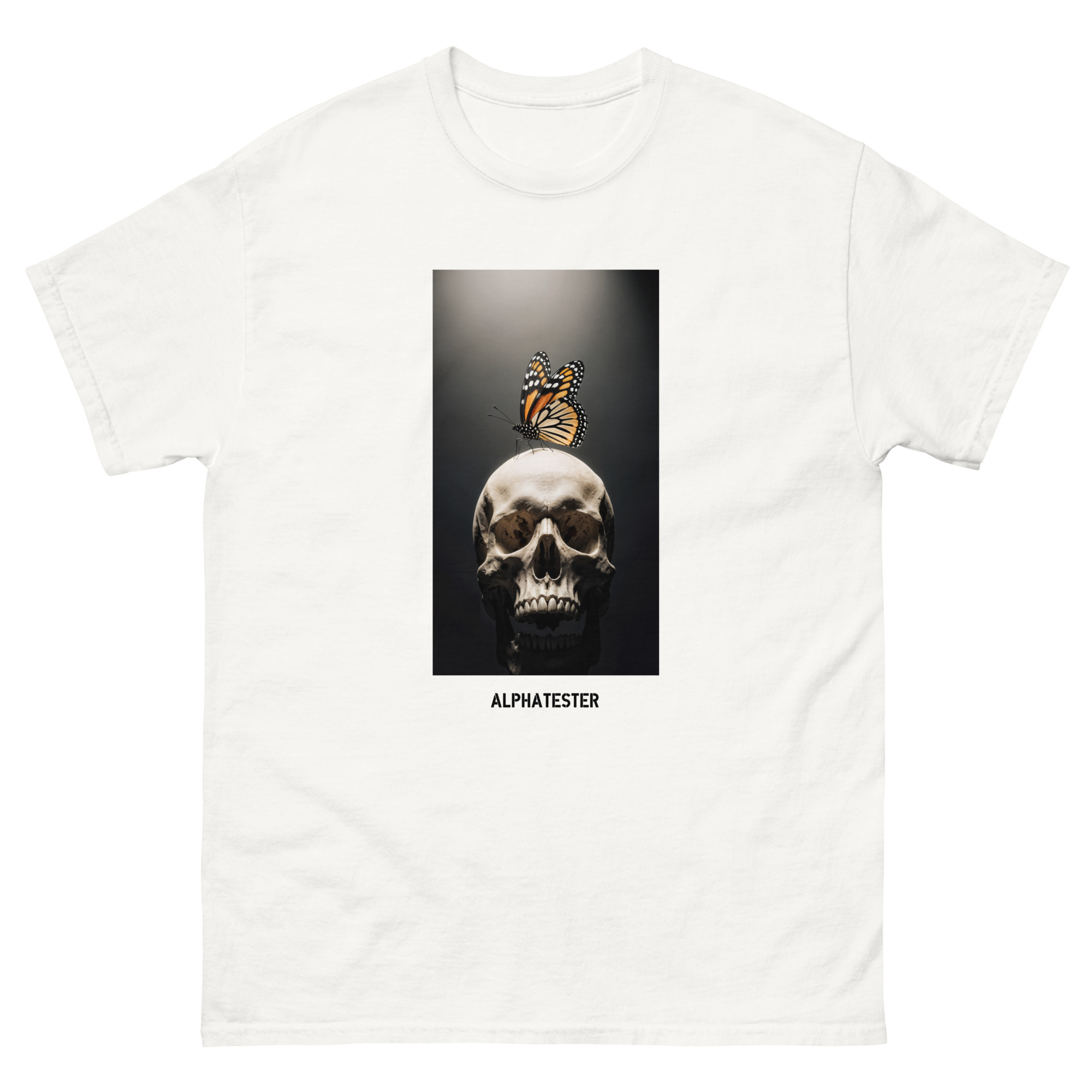 ALPHATESTER skull & butterfly T-Shirt