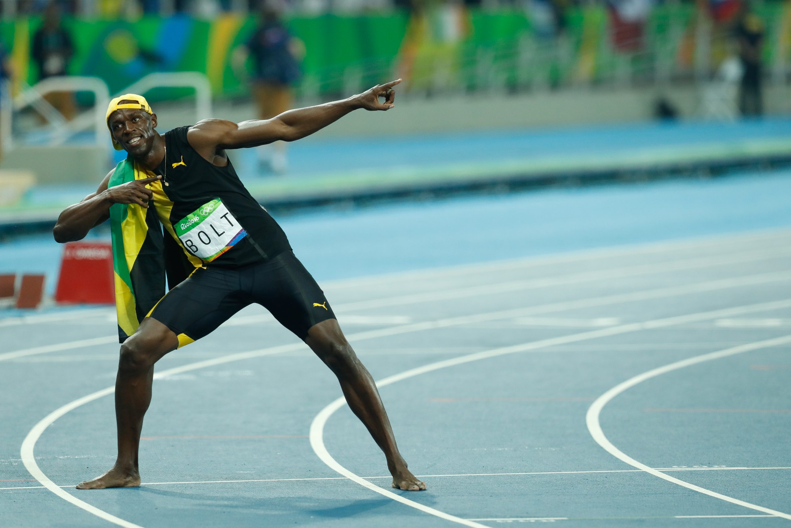 Usain Bolt beim 100-Meter-Finale, Olympia Rio 2016