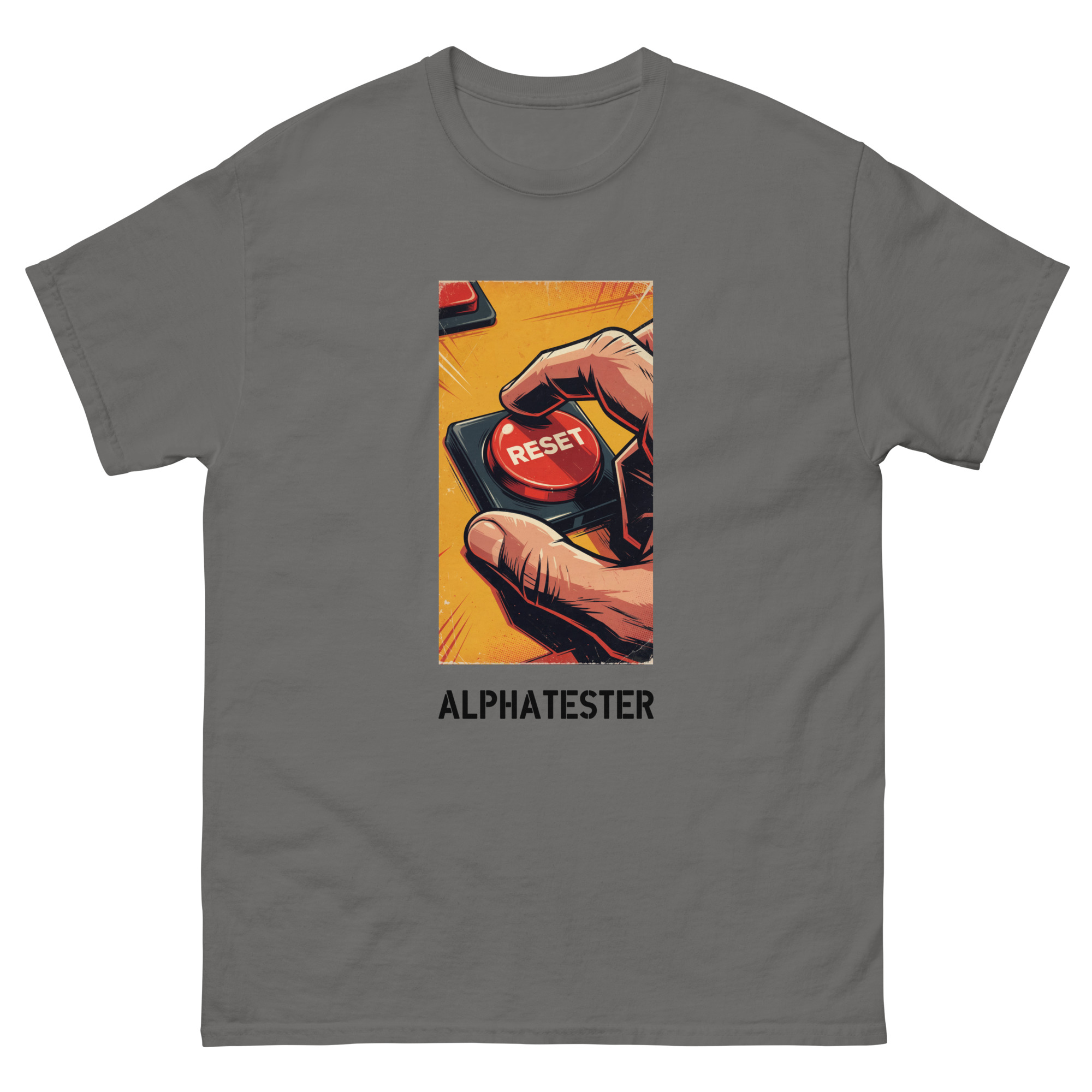 ALPHATESTER red button reset T-Shirt – Bild 5