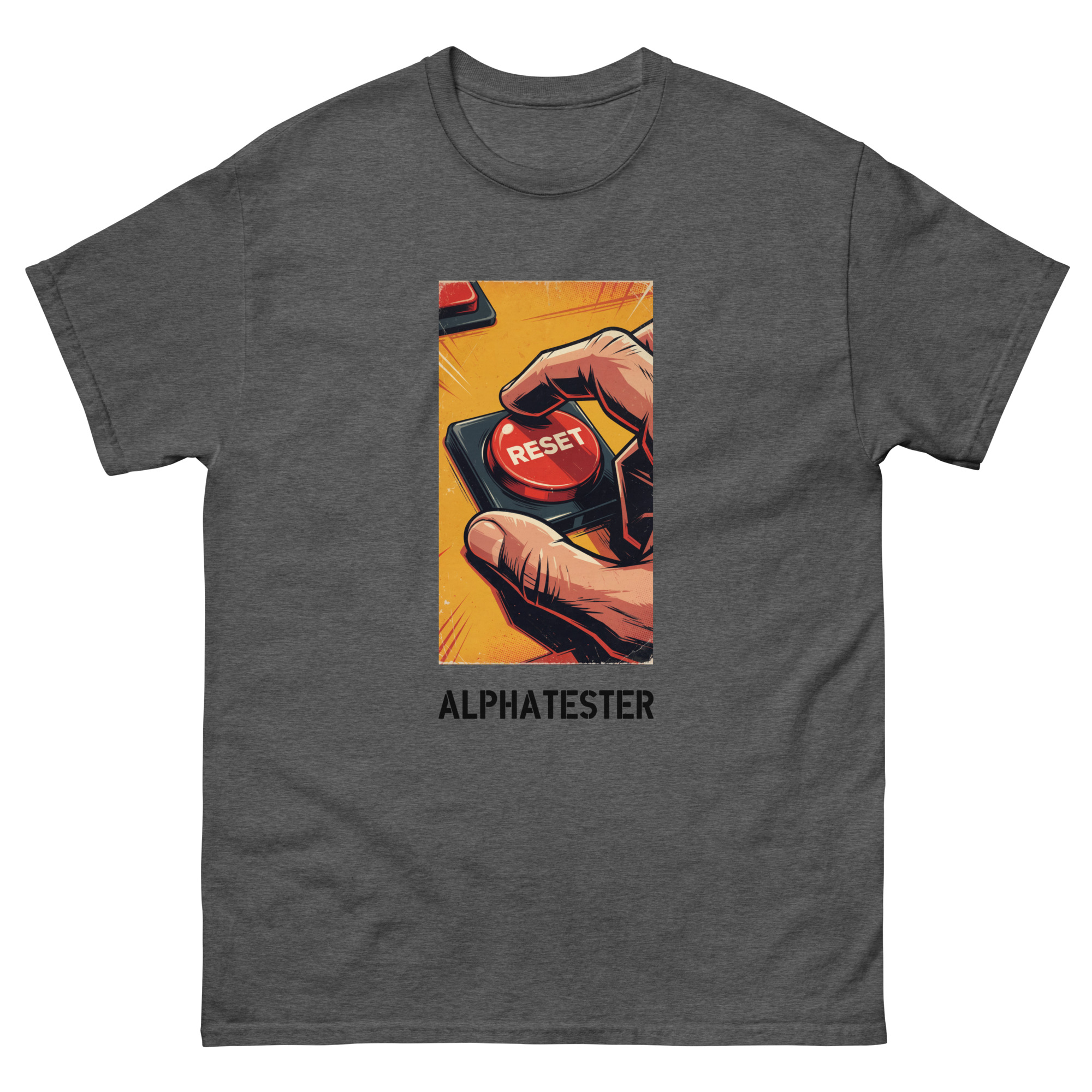 ALPHATESTER red button reset T-Shirt – Bild 4