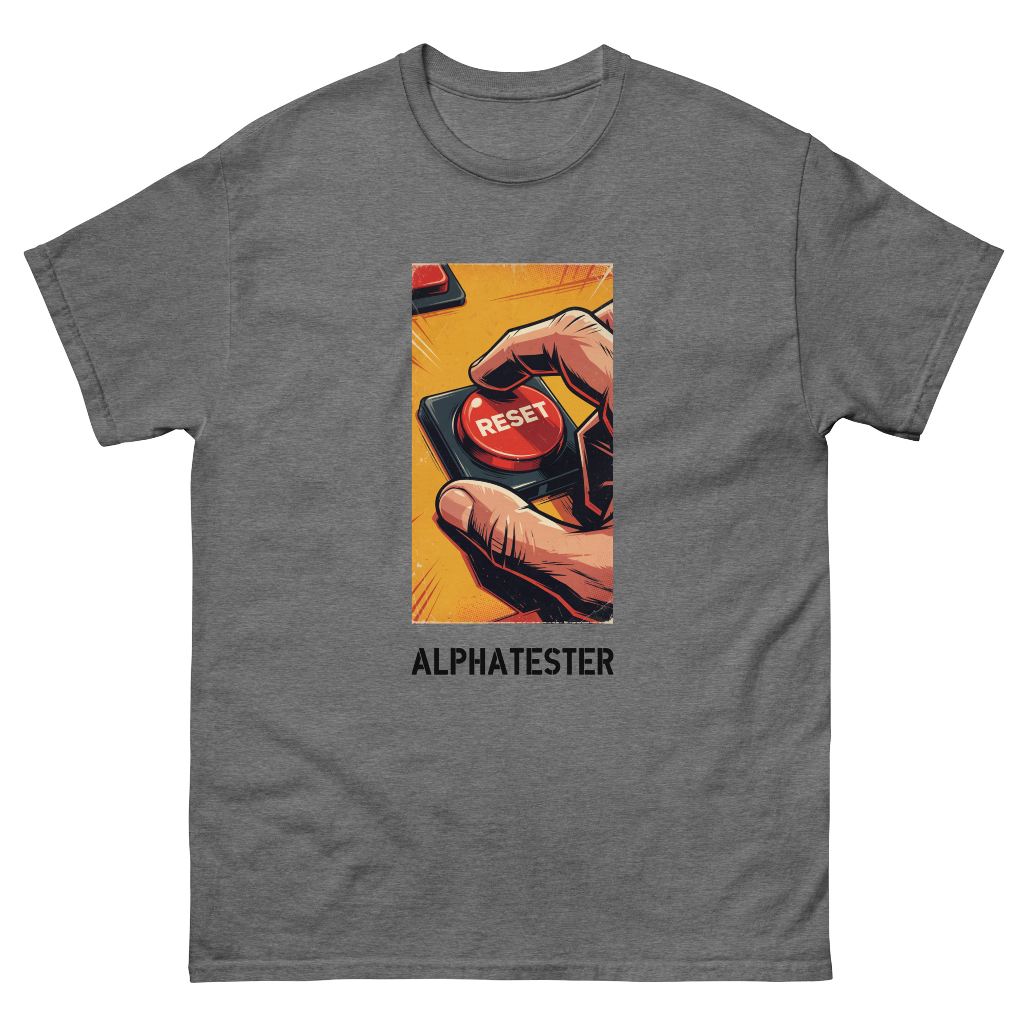 ALPHATESTER red button reset T-Shirt – Bild 6