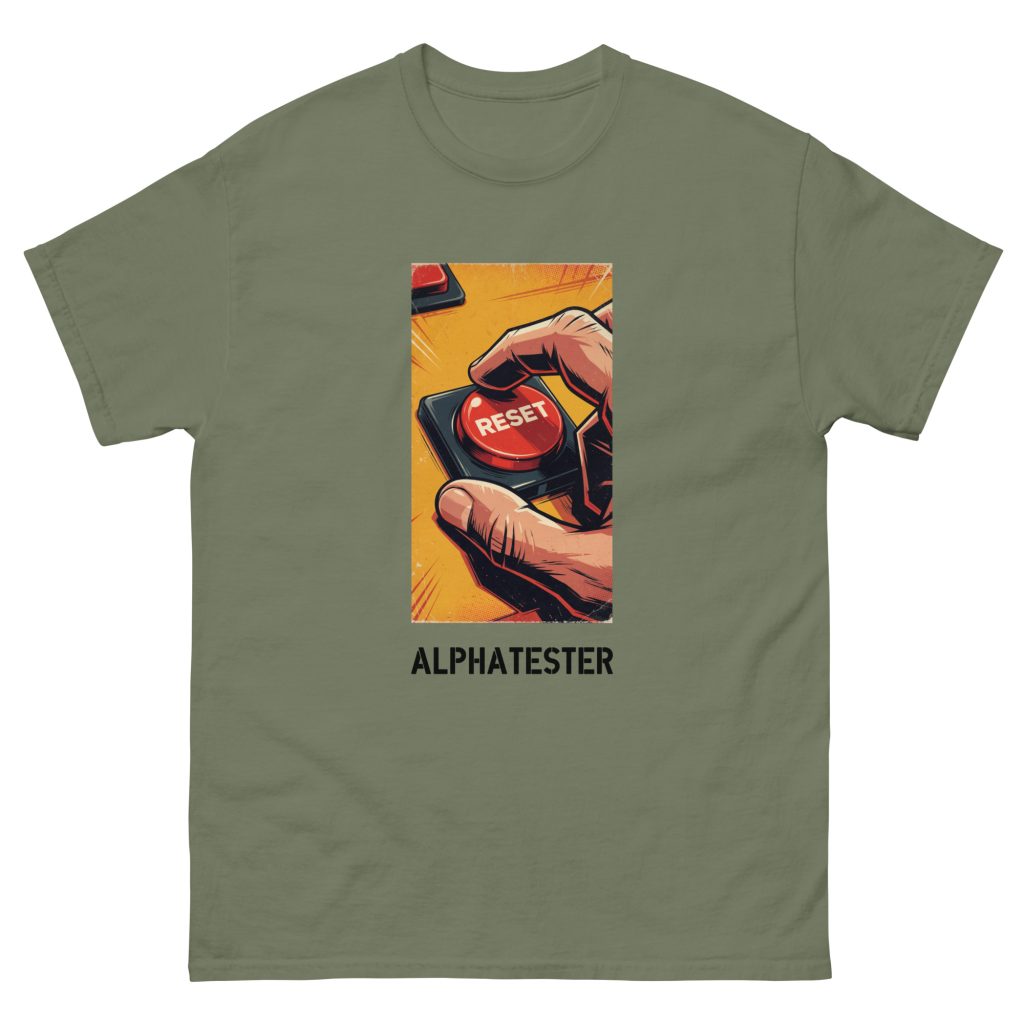 ALPHATESTER red button reset T-Shirt