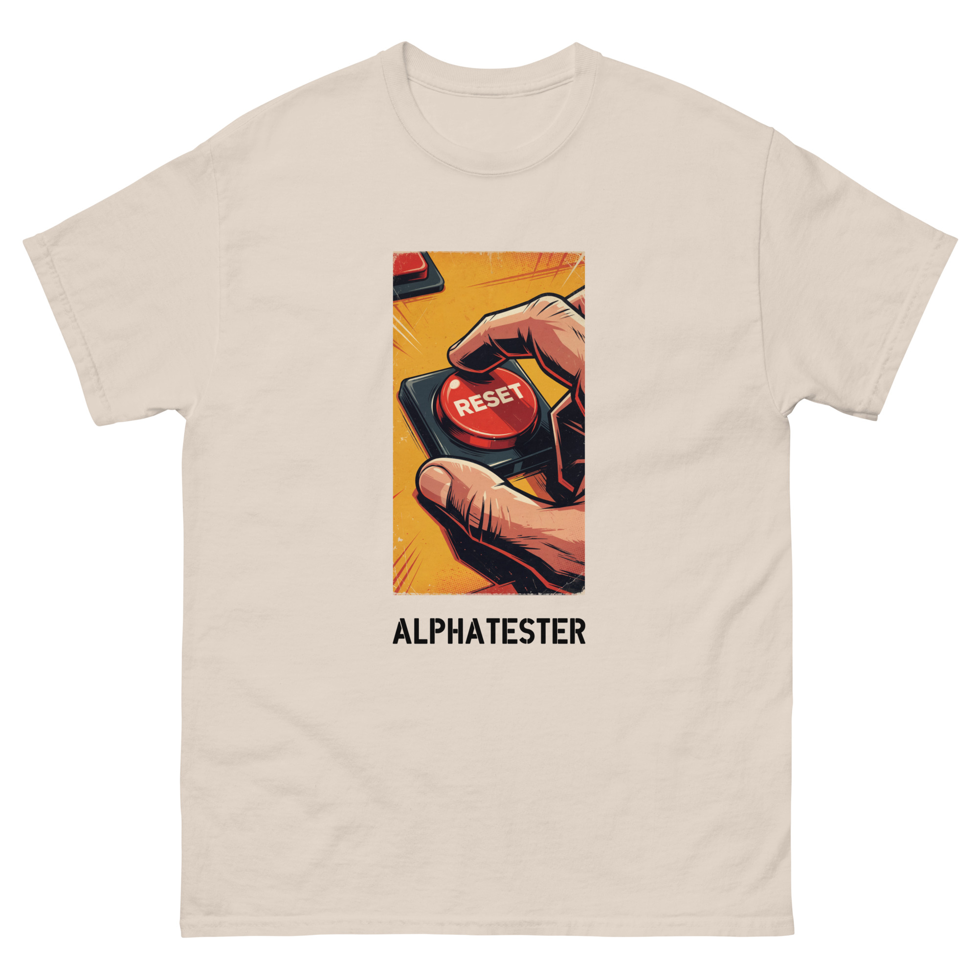 ALPHATESTER red button reset T-Shirt – Bild 7